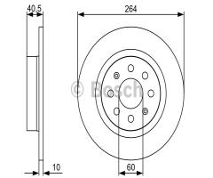 Bosch 0986479517 tarcza hamulc. fiat grande punto  05- tył, fiat punto evo (199), opel adam