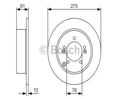 Bosch 0986479525 tarcza hamulc. kia carens iii  06- tył, kia carens iii (un)