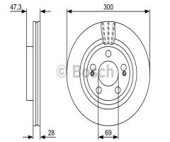 Bosch 0986479537 tarcza hamulc. hyundai i30  07-, hyundai i30 (gd), kia cee`d