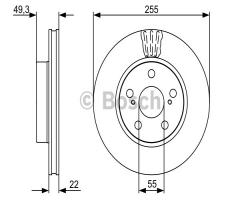 Bosch 0986479564 tarcza hamulc. toyota prius  03-09 przód, toyota prius hatchback (nhw20_)