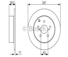 Bosch 0986479574 tarcza hamulc. toyota verso  09- tył, toyota verso (_aur2_, _zgr2_)