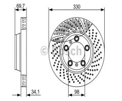 Bosch 0986479580 tarcza hamulc., porsche 911 (997)