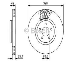 Bosch 0986479660 tarcza hamulc., ford tourneo connect / grand tourneo connect kombi