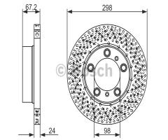 Bosch 0986479675 tarcza hamulc., porsche boxster (987)