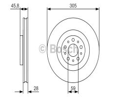 Bosch 0986479736 tarcza hamulc., fiat doblo nadwozie pełne / kombi (263)