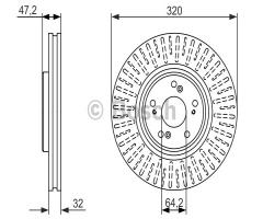 Bosch 0986479741 tarcza hamulc., honda accord viii (cu)