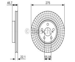 Bosch 0986479767 tarcza hamulc. toyota urban cruiser  09- przód, subaru trezia