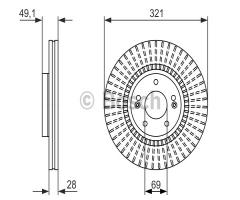 Bosch 0986479786 tarcza hamulc. hyundai santa fe ii  09- przód, hyundai santa fÉ ii (cm)