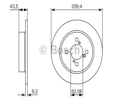 Bosch 0986479792 tarcza hamulc. suzuki swift iv  10- tył, suzuki swift iv (fz, nz)