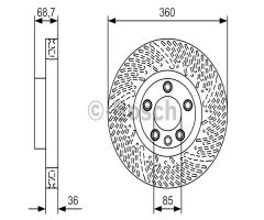 Bosch 0986479b13 tarcza hamulc. vw touareg  10- prawy przód, porsche cayenne, vw touareg (7p5)