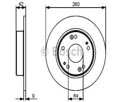 Bosch 0986479c63 tarcza hamulc. honda civic  06- tył, honda civic viii hatchback (fn, fk)