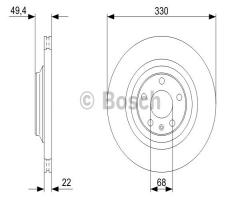 Bosch 0986479c64 tarcza hamulc. audi a6 4,2 quattro  04- tył, audi a6 (4f2, c6)