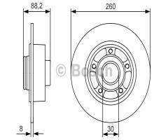 Bosch 0986479c88 tarcza hamulc.+łożysko(zest. 1 szt) renault tył, renault megane cc (ez0/1_)