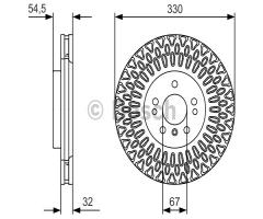 Bosch 0986479d08 tarcza hamulc. mercedes w166 m-klasa  11- przód, mercedes-benz gle coupe (c292)