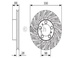 Bosch 0986479d24 tarcza hamulc., porsche 911 (991)