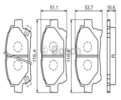 Bosch 0986494333 klocki hamulc. toyota iq  09-14 przód, toyota iq (kpj1_, ngj1_, kgj1_, nuj1_)