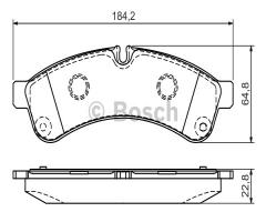 Bosch 0986494335 klocki hamulc. iveco daily iv  06- tył, iveco daily iv platforma / podwozie