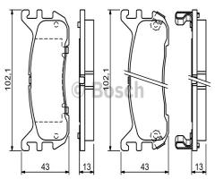 Bosch 0986494341 klocki hamulc. mazda 323  94-98 tył, mazda 323 f v (ba)