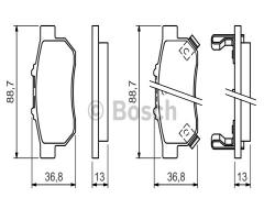 Bosch 0986494392 klocki hamulc. honda jazz  08- tył, honda civic iv sedan (ed)