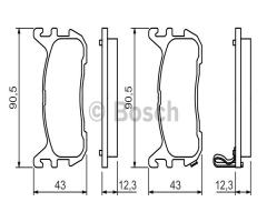 Bosch 0986494482 klocki hamulc. mazda mx5  94-05 tył, mazda mx-5 i (na)