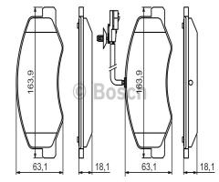 Bosch 0986494499 klocki hamulc. opel movano 10- tył z czuj, nissan nv400 autobus