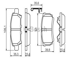 Bosch 0986494502 klocki hamulc. mitsubishi lancer  03- tył, chrysler sebring (js), dodge avenger