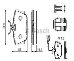 Bosch 0986494529 klocki hamulc. vw sharan  00- tył, vw transporter iv autobus (70xb, 70xc, 7db, 7dw)