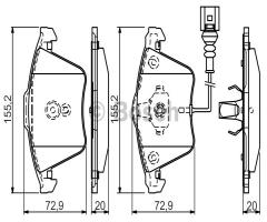 Bosch 0986494550 klocki hamulc. audi tt  06- z czuj., audi tt (8j3), seat leon (1p1)