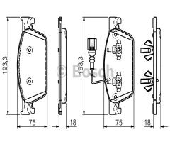 Bosch 0986494553 klocki hamulc. vw t5  09- przód, vw transporter v autobus (7hb, 7hj, 7eb, 7ej, 7ef)