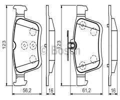 Bosch 0986494659 klocki hamulc. vw golf vii  12- tył, audi a3 limousine (8vs)