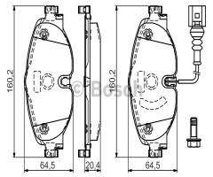 Bosch 0986494660 klocki hamulc. vw golf vii  12-, audi a3 limousine (8vs), seat leon st (5f8)