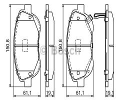 Bosch 0986494682 klocki hamulc. toyota avensis  10- przód, toyota avensis sedan (zrt27, adt27)