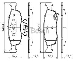 Bosch 0986494687 klocki hamulc. fiat panda  12- przód, lancia ypsilon (312, 846)