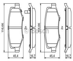 Bosch 0986494706 klocki hamulc. jeep wrangler  06- tył, jeep cherokee (kk)