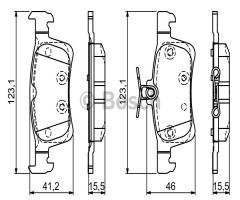 Bosch 0986494715 klocki hamulc. peugeot 308 ii  13- tył, peugeot 308 ii