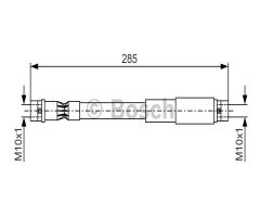 Bosch 1987476406 przewód hamulcowy giętki, audi 80 (89, 89q, 8a, b3)