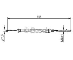 Bosch 1987477572 linka hamulca ręcznego, peugeot 406 (8b)