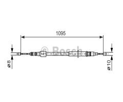 Bosch 1987477660 linka hamulca ręcznego, opel corsa c (f08, f68)