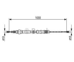 Bosch 1987477696 linka hamulca ręcznego skoda octavia  96-99, audi a3 (8l1), seat toledo ii (1m2)