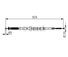 Bosch 1987477976 linka hamulca ręcznego, fiat punto evo (199)