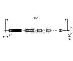 Bosch 1987477977 linka hamulca ręcznego alfa romeo mito  08-09 pt, alfa romeo mito (955)