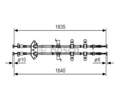 Bosch 1987482054 linka hamulca ręcznego, mazda 6 hatchback (gg)