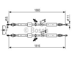 Bosch 1987482189 linka hamulca ręcznego, ford c-max (dm2)