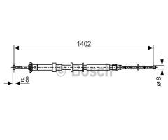 Bosch 1987482241 linka hamulca ręcznego, ford ka (ru8)