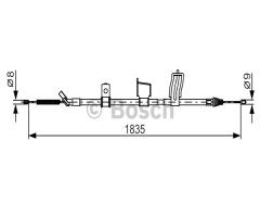 Bosch 1987482341 linka hamulca ręcznego, nissan qashqai / qashqai +2 (j10, jj10)