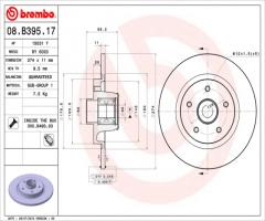 Brembo 08.b395.17 tarcza hamulc.+łożysko(zest. 1 szt) renault tył