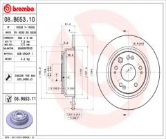 Brembo 08.b653.11 tarcza hamulc. honda accord kombi  03- tył, honda accord vii tourer (cm)