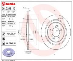 Brembo 08.c248.11 tarcza hamulc. hyundai i40  11- tył, hyundai i40 (vf)