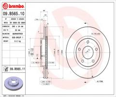 Brembo 09.b565.11 tarcza hamulc. nissan juke  10- przód, nissan juke (f15)