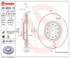 Brembo 09.b635.11 tarcza hamulc. vw sharan  10-, seat alhambra (710), vw sharan (7n)